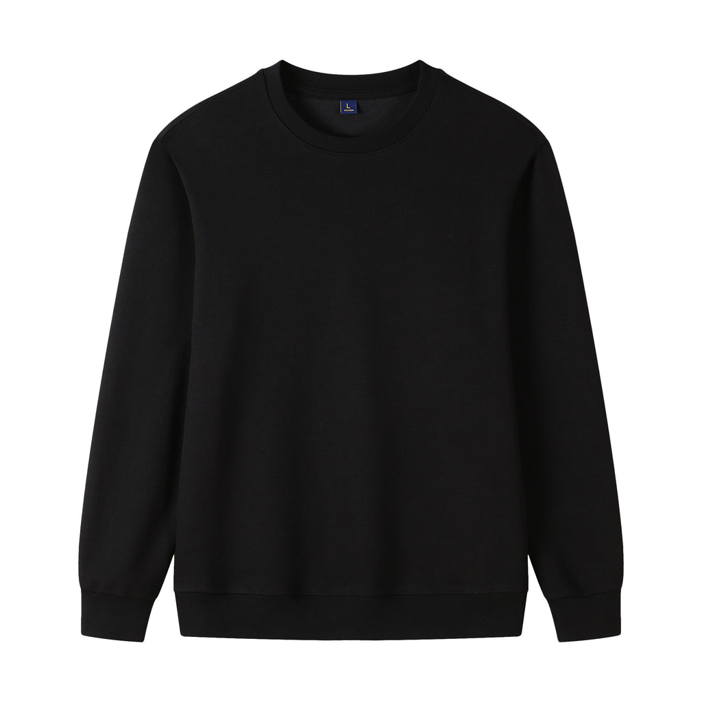 320g Epaule droite Pure coton Automne Manche longue Col rond Sweatshirt Cu