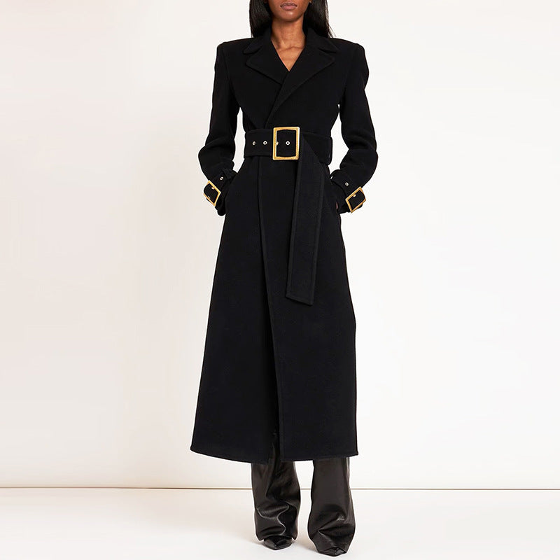 Manteau de laine casual longue hiver