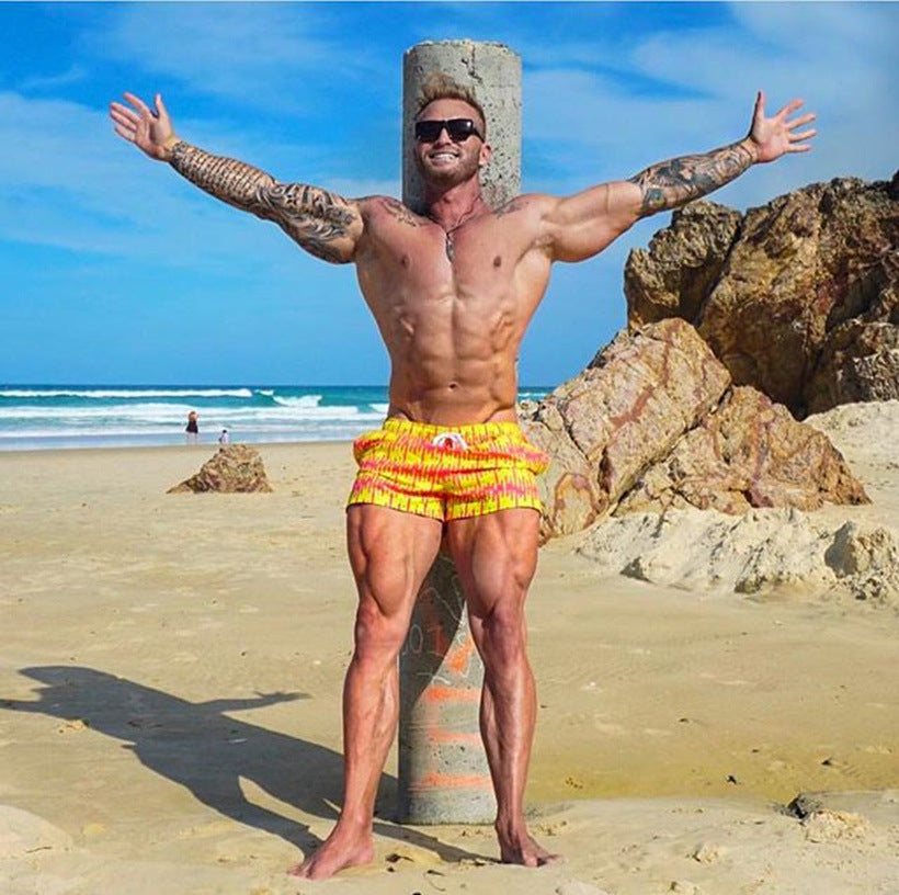 Pantalon de plage d'été pour hommes en vrac Quick Dry Boxer Trunks Cinq Points Grande Taille