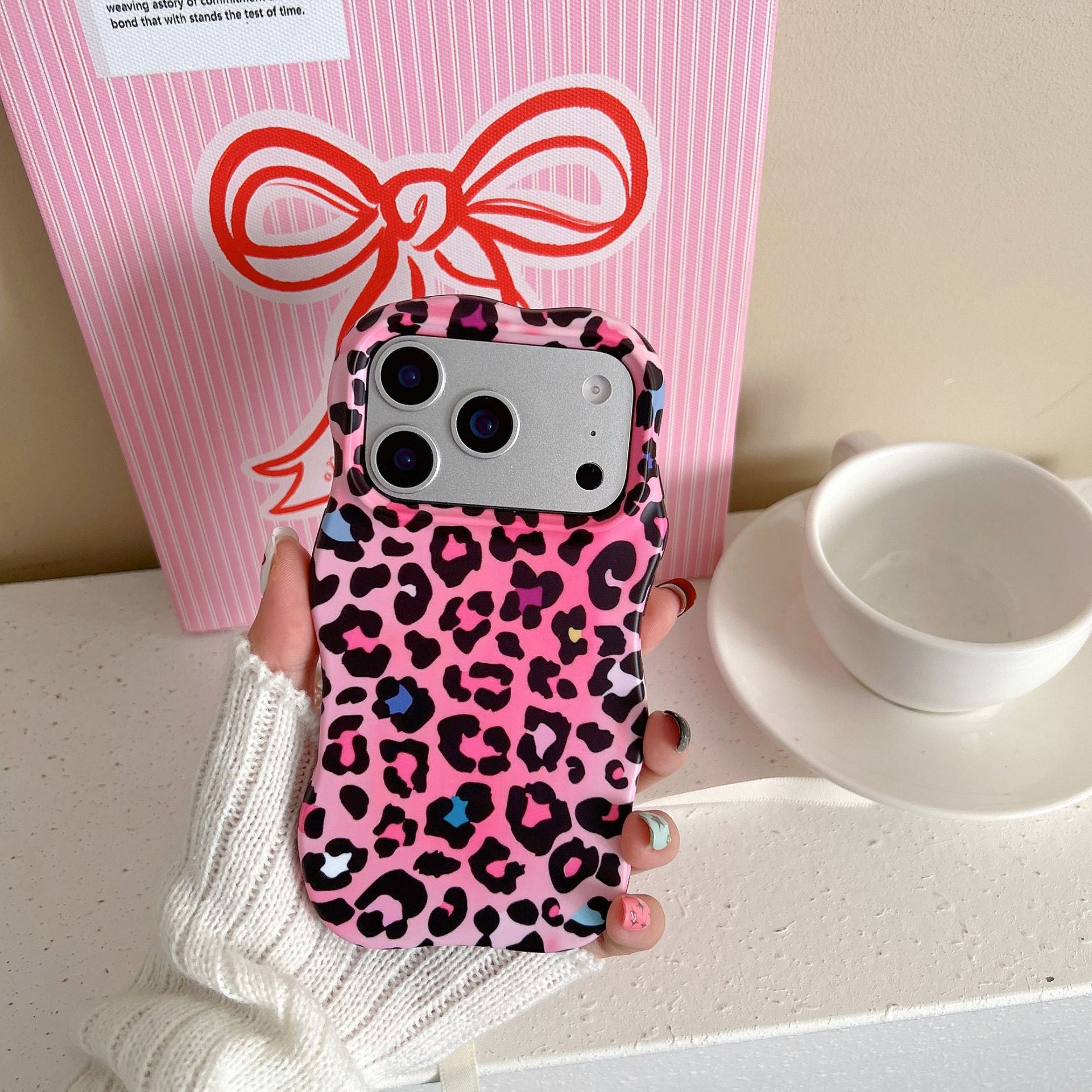 Bloc de couleur personnalisé Leopard Étui de film pour téléphone imprimé