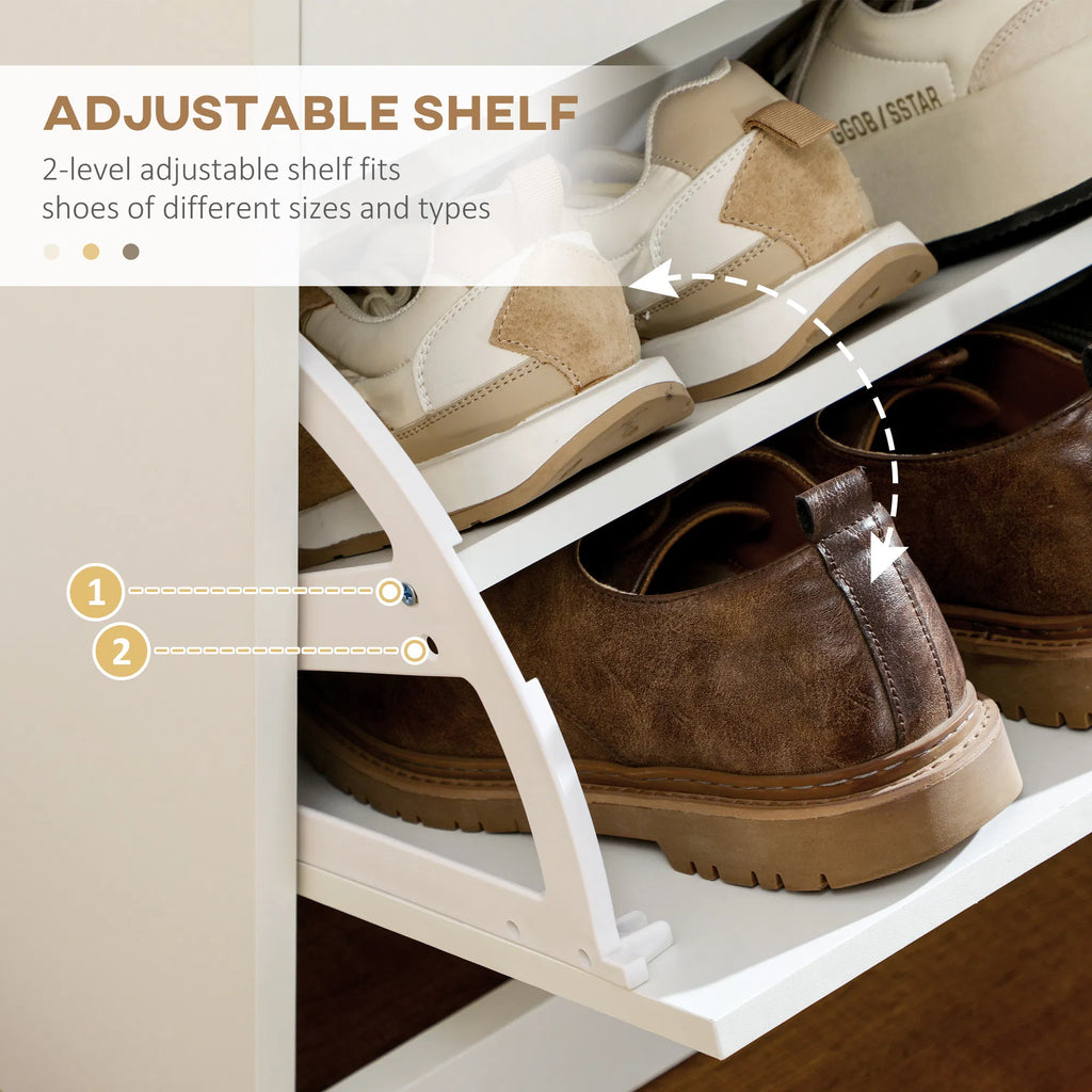 Rangement étroit de chaussures avec 2 tiroirs et étagères réglables