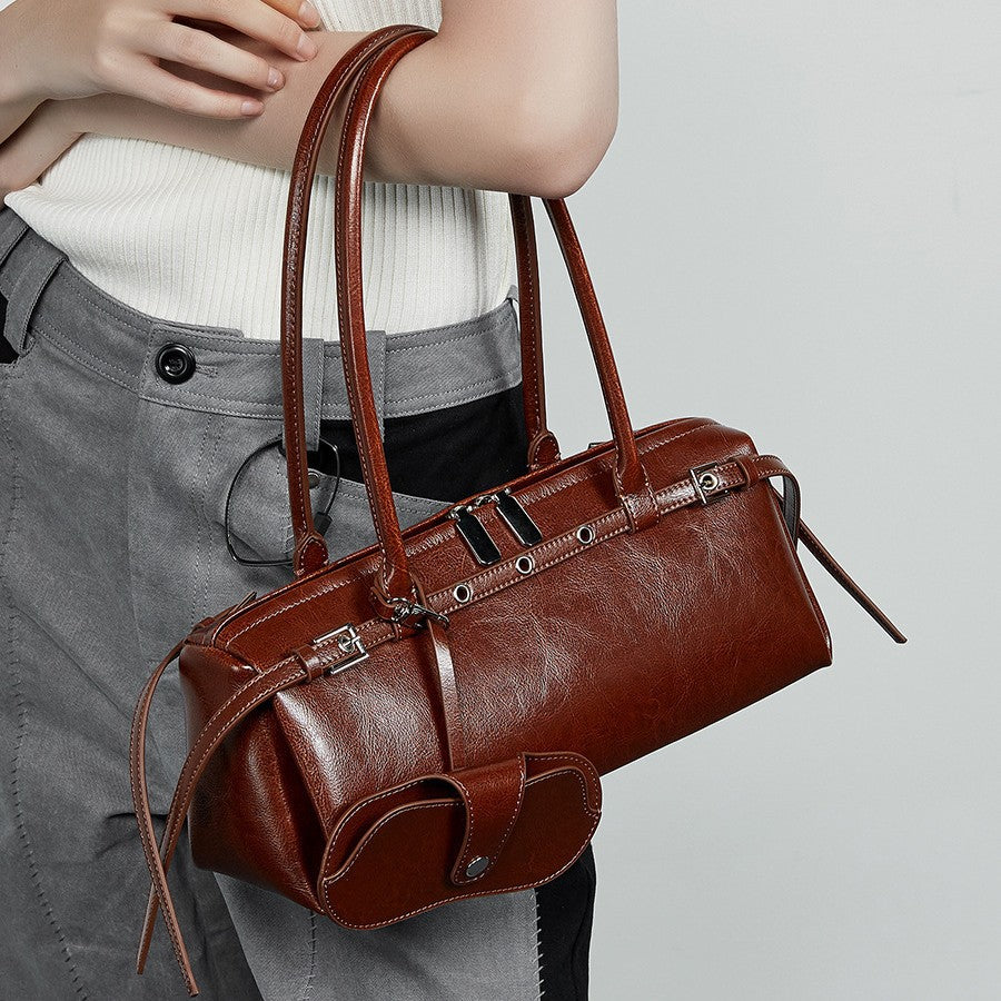 Cuir véritable Niche Retro sac femme de style moto