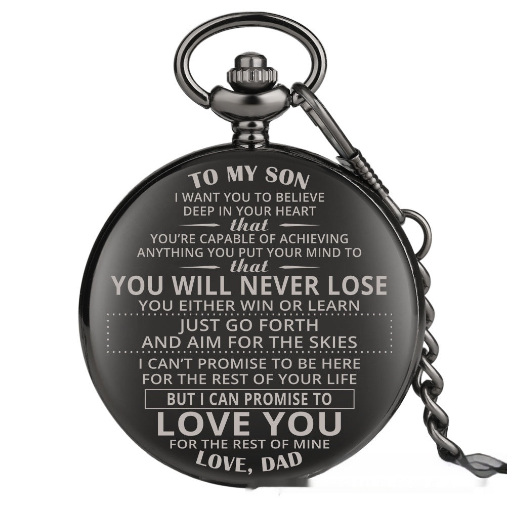 Engraved Commemorative Sale Quartz Pocket Watch