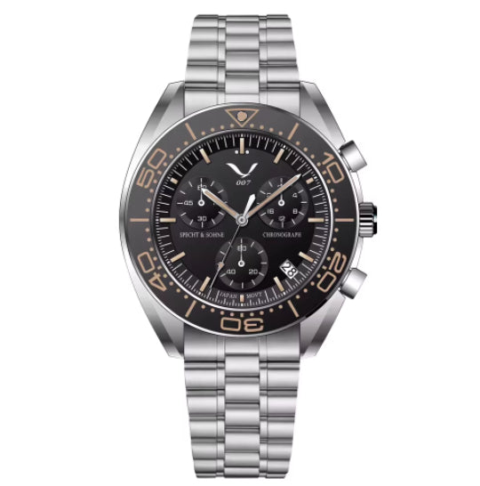 Montre chronographe multifonctions d'affaires résistant à l'eau avec un cristal saphir