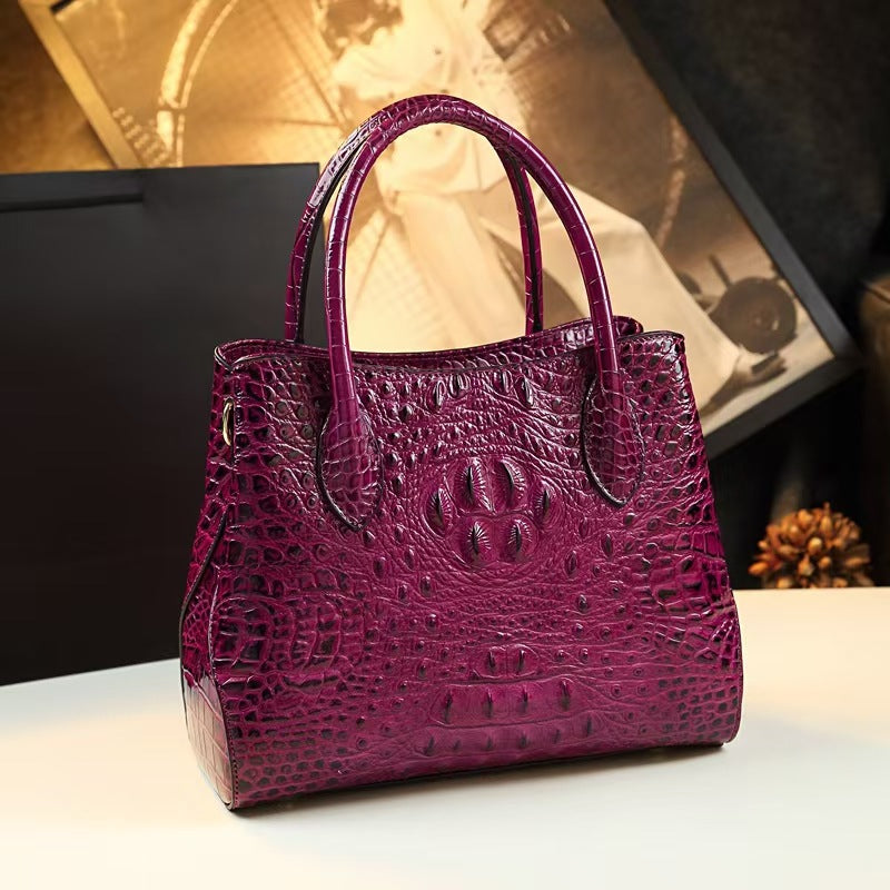 Véritable sac en cuir crocodile pour femmes