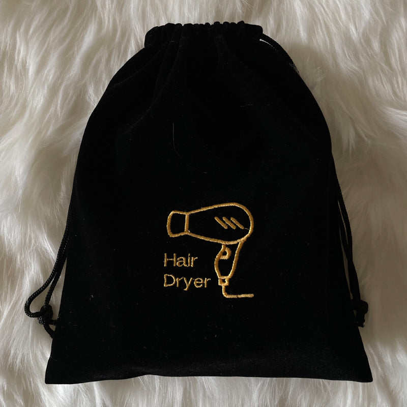 Home Hôtel Flocked tissu sèche cheveux sac de stockage