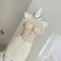Robe de bodycon sans trapèze pour femmes Dentelle en fourrure Trim Splicing Mini robe pour anniversaire Dinn