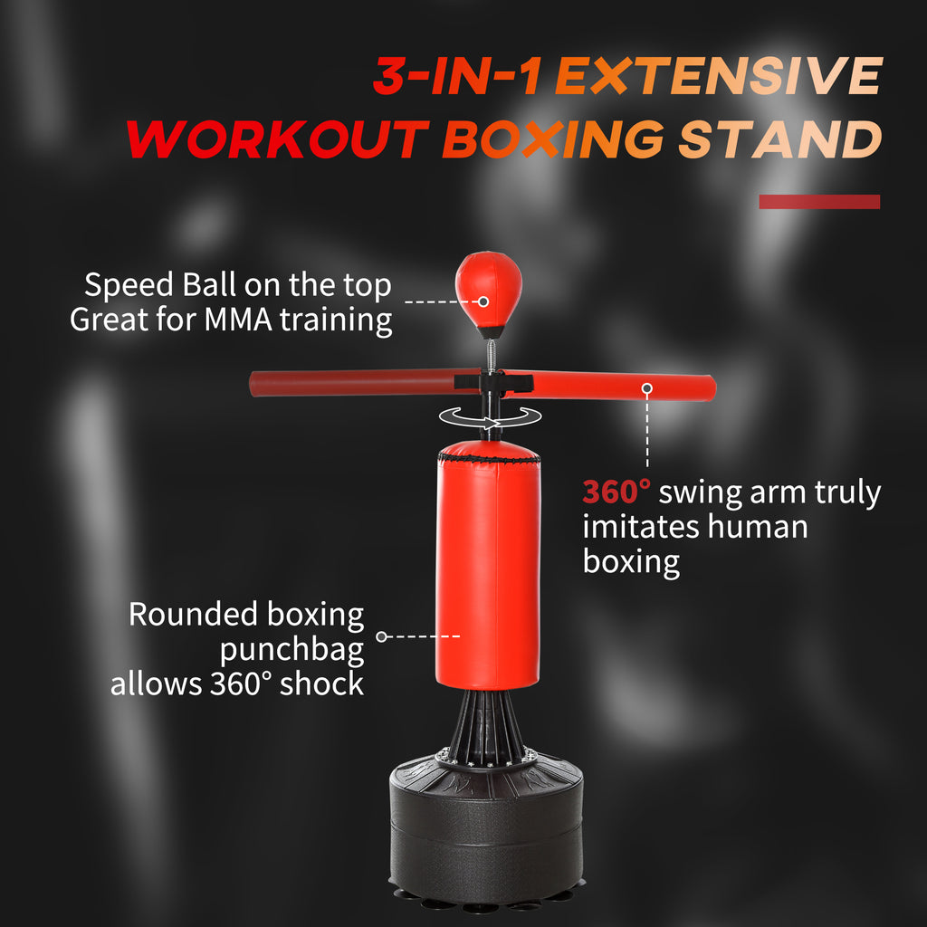 Sac de boxe, Sac de poinçonnage autonome avec balle de vitesse, barre de boxe rotative et gants, Wei