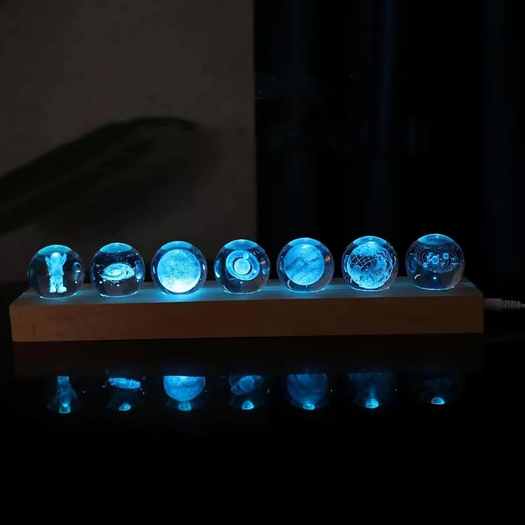7 Grande Galaxy cristal ornements petite lampe de nuit