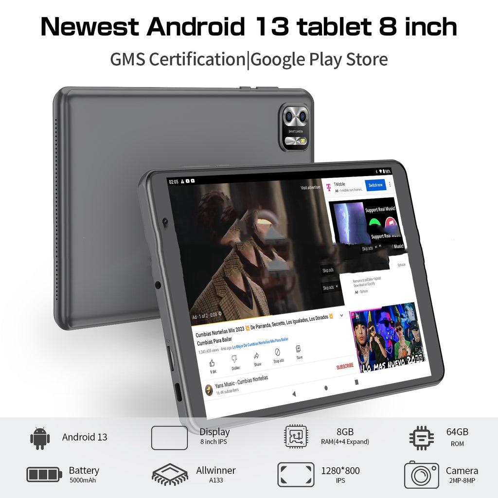 8-inch Android 13 Tablet PC 64GB Large Capacity