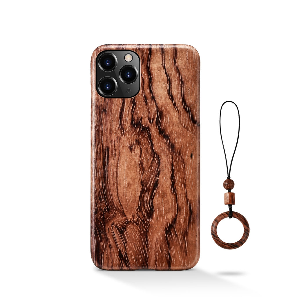 Étui téléphonique en bois broyé simple et ultra fin
