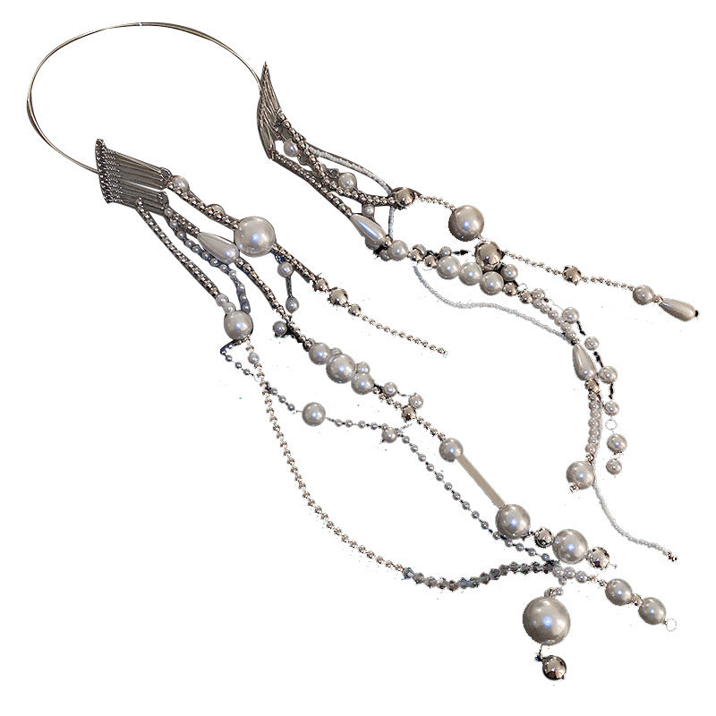 Perles de boule en cristal géométrique Chaîne Long Accessoires de cheveux