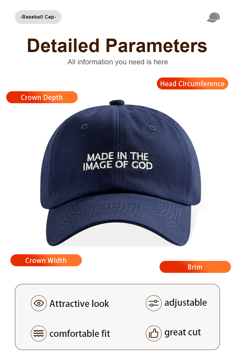 La foi chrétienne faite dans l'image de Dieu brodé Vintage Lavé chapeau de papa unisexe Religio