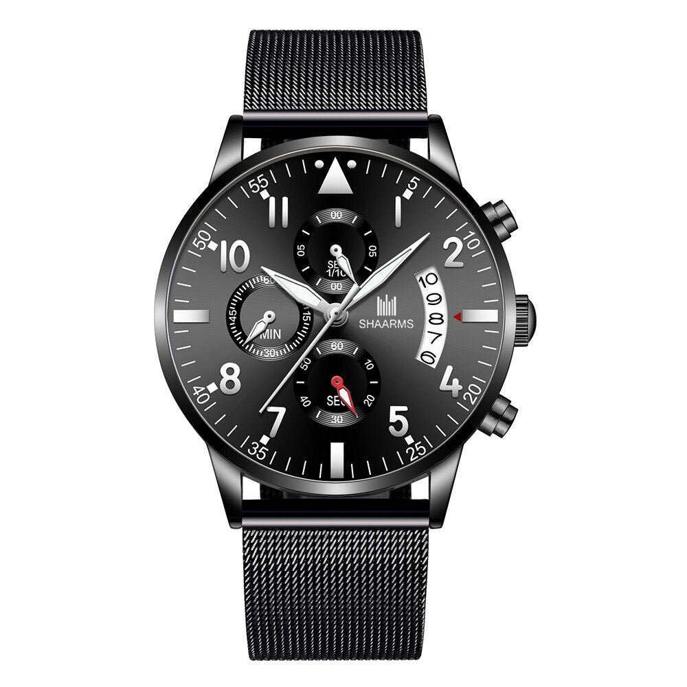 Concept Men's Mesh Strap Calendrier Montres Quartz