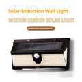 Lampe solaire murale à détecteur infrarouge extérieur lampe trois côtés lumineux lampe de jardin rouge et bleu