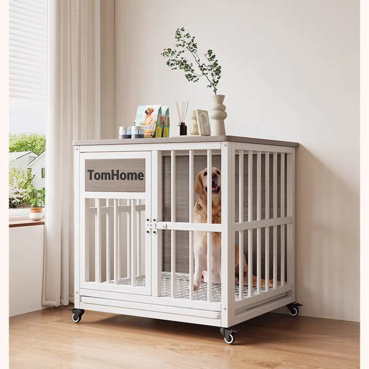 Crate de chien renforcé intégré et Kennel style Villa