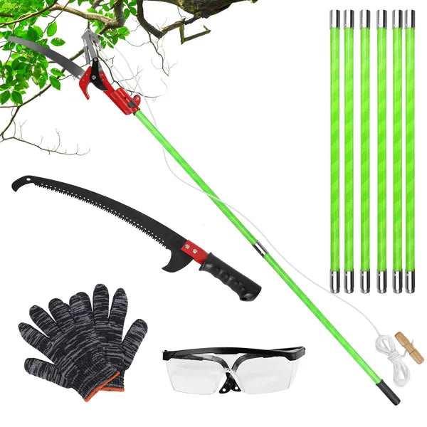 2 en 1 scie à poteau manuel extra long 8.23-15.12FT Pruner extensible pour branches élevées Wi