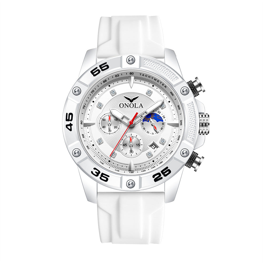 Mode Casual Style Multifonctionnel Quartz Waterproof Tape Watch
