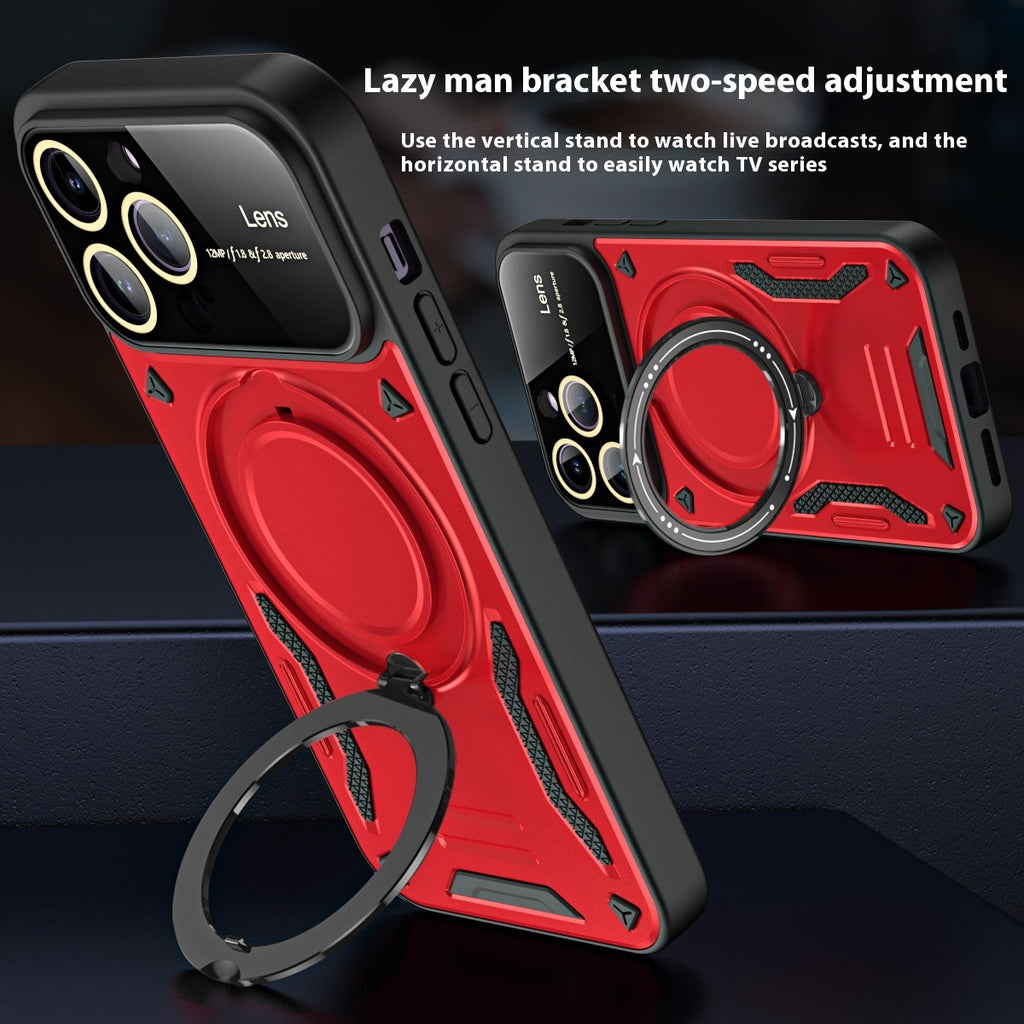 Multifonctionnel Large Fenêtre Magnetic Bracket Phone Case
