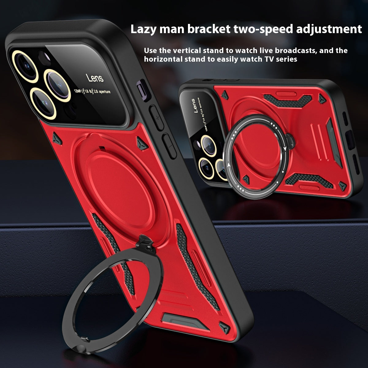 Multifonctionnel Large Fenêtre Magnetic Bracket Phone Case