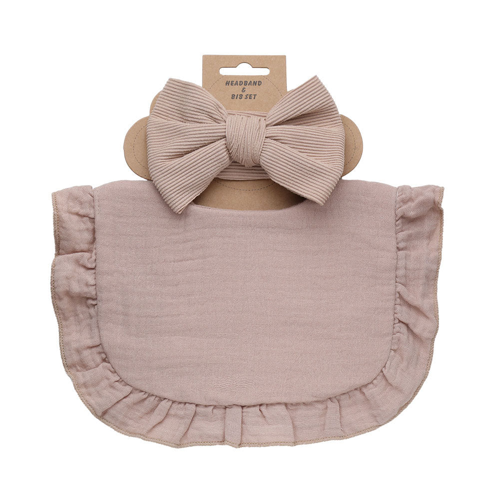 Pure Color Ruffles Serviette Salive pour Enfants