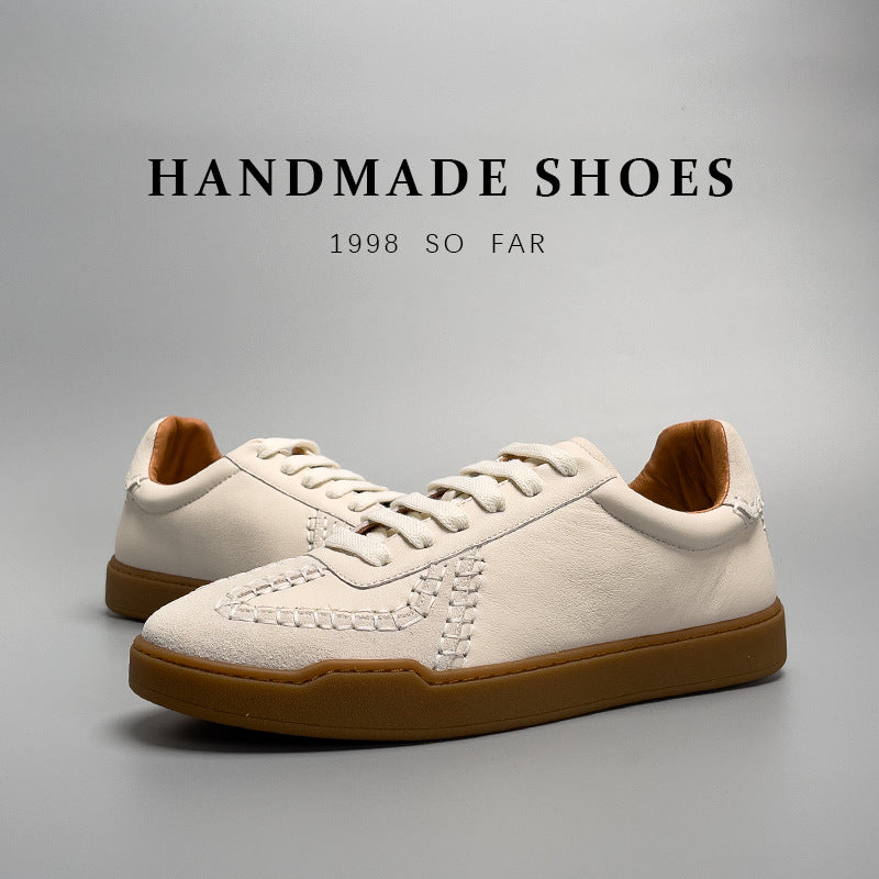 Basket Basket Chaussure Blanc Homme en cuir véritable taille basse