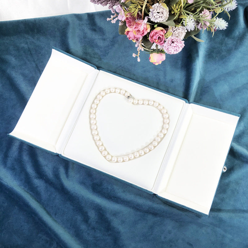 Boîte d'emballage de bijoux de mode perle de velours