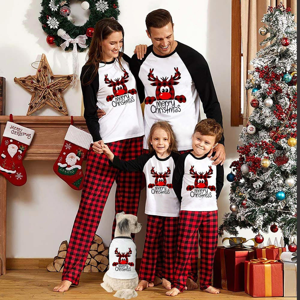 Pyjama de Noël de famille Ensembles de Matching Christmas Sleepwear parent-enfant Pjs Outfit pour Chr