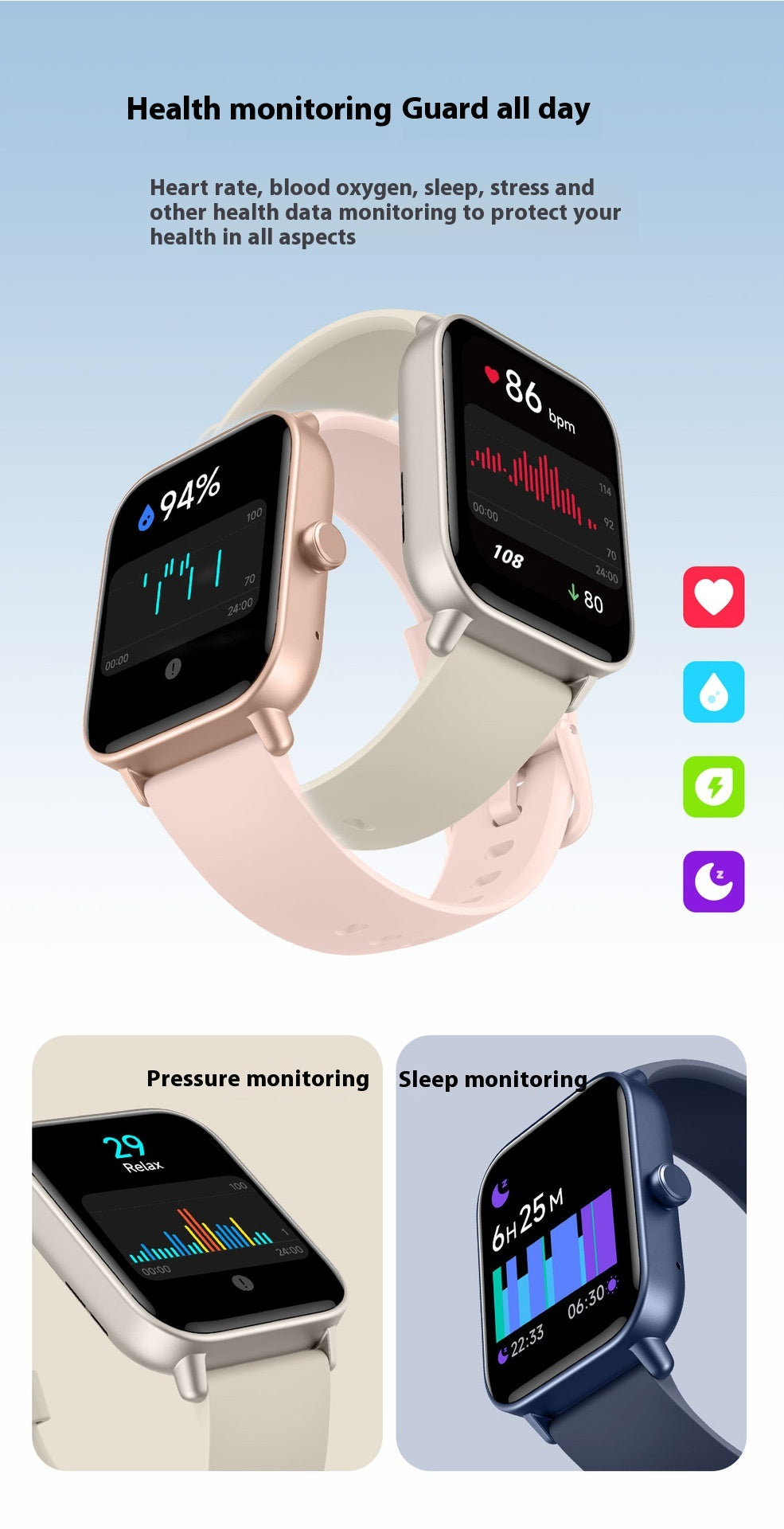 Smartwatch multi-fonctionnel en mode sport