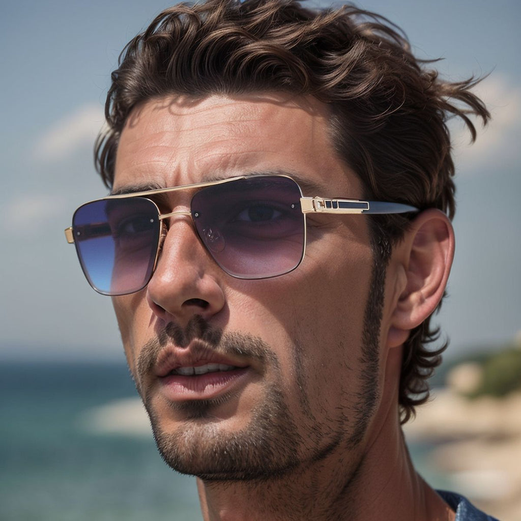 Lunettes de soleil homme à cadre carré