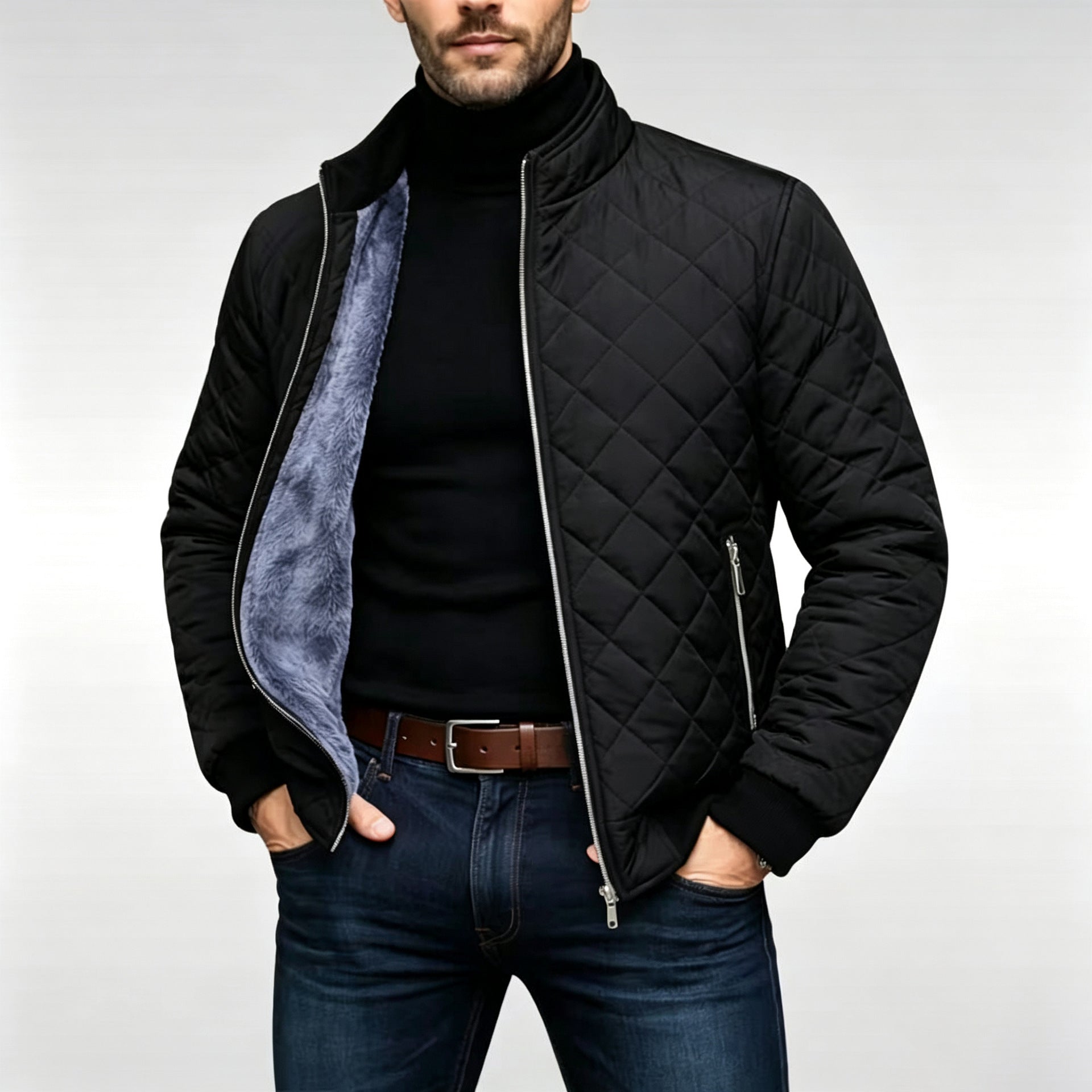 Veste de coton rembourrée diamantée pour hommes