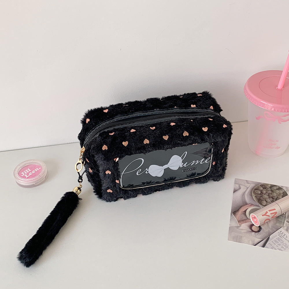 Sac de rangement en peluche à grande capacité