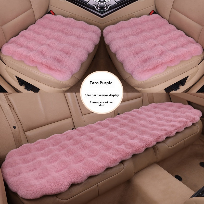 Voiture Coussin Winter Bubble Velvet Lapin en peluche Ensemble de trois pièces sans dossier