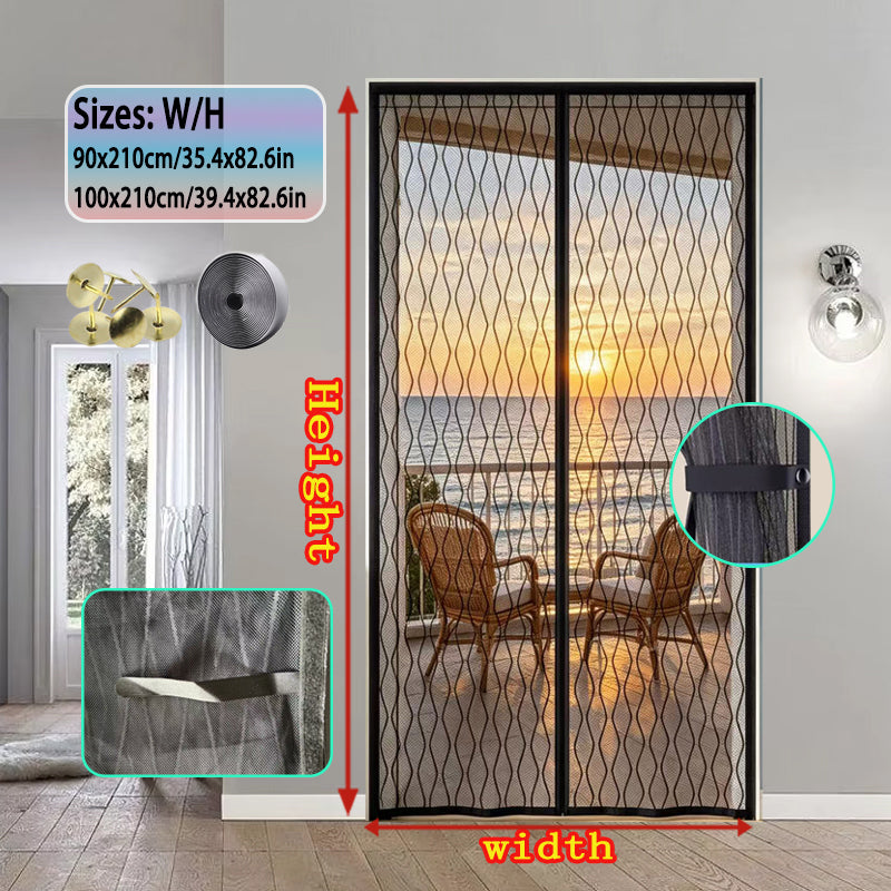Un rideau de porte magnétique à l'épreuve des moustiques avec fin matériel de mesh vertical Cet effet