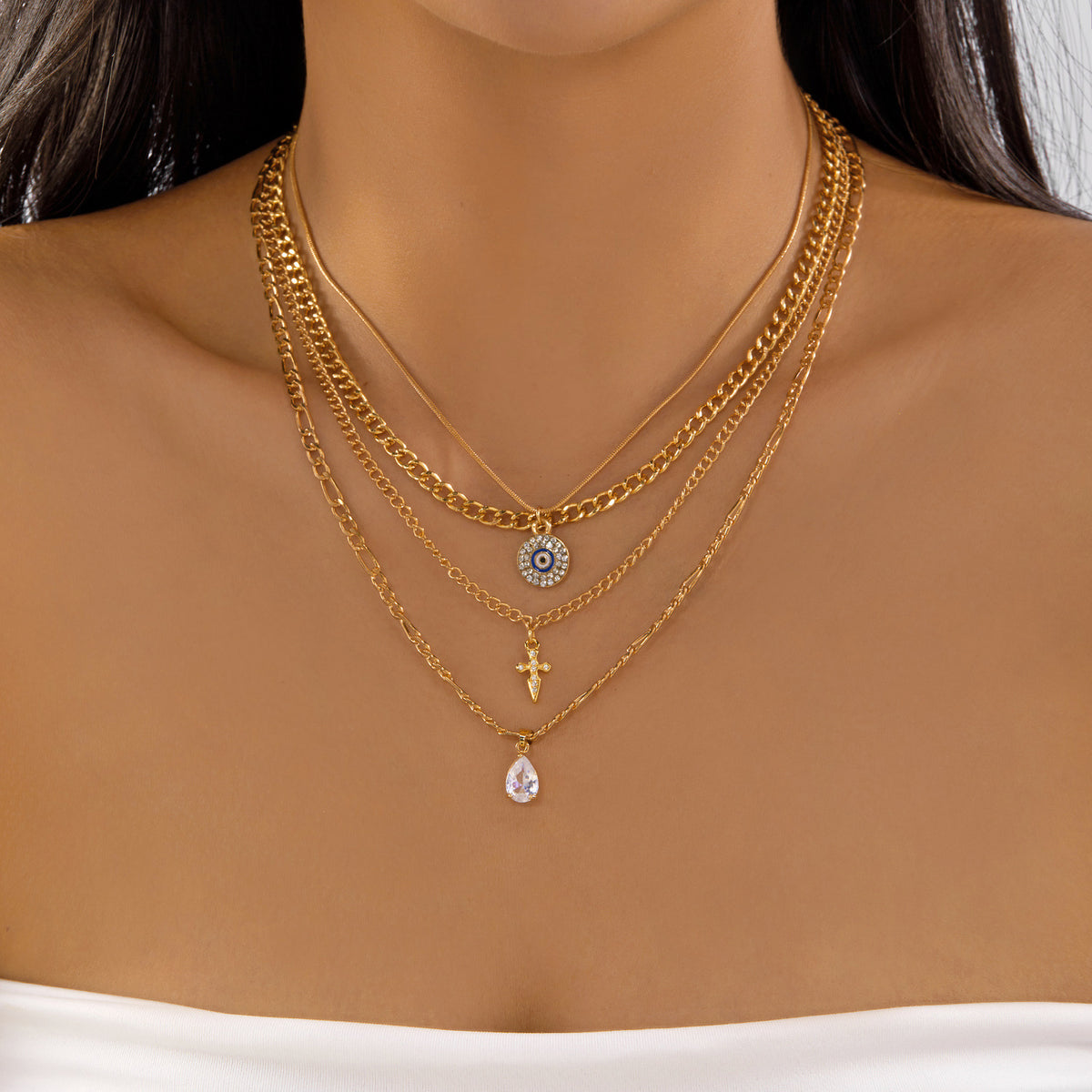 Collier de perles pour les yeux de style maillard