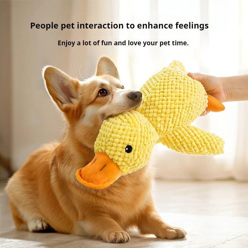 Jouet en peluche chien calmant Canard farci Jouets en peluche Jouet à croquer Squeaky pour chiot Dents de chien Clea