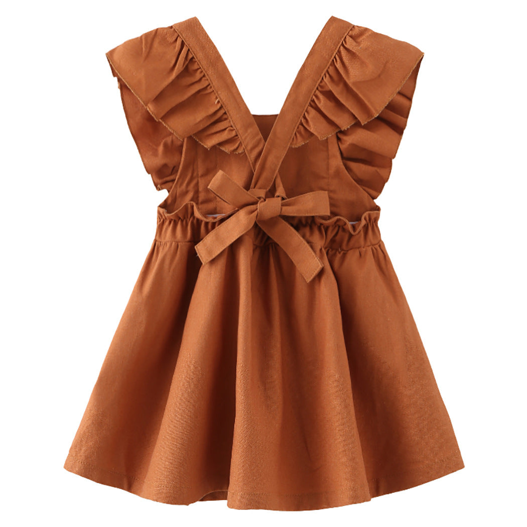 Robe de plage pour filles Baby Cotton Et Lin