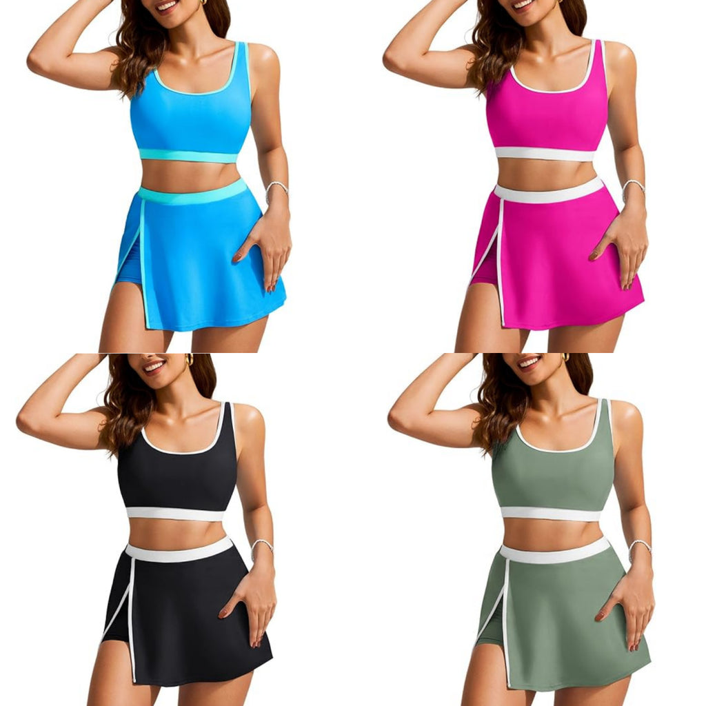 Maillot de bain en deux parties multicolore
