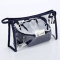 Set transparent de sac de voyage cosmétique trois-pièces