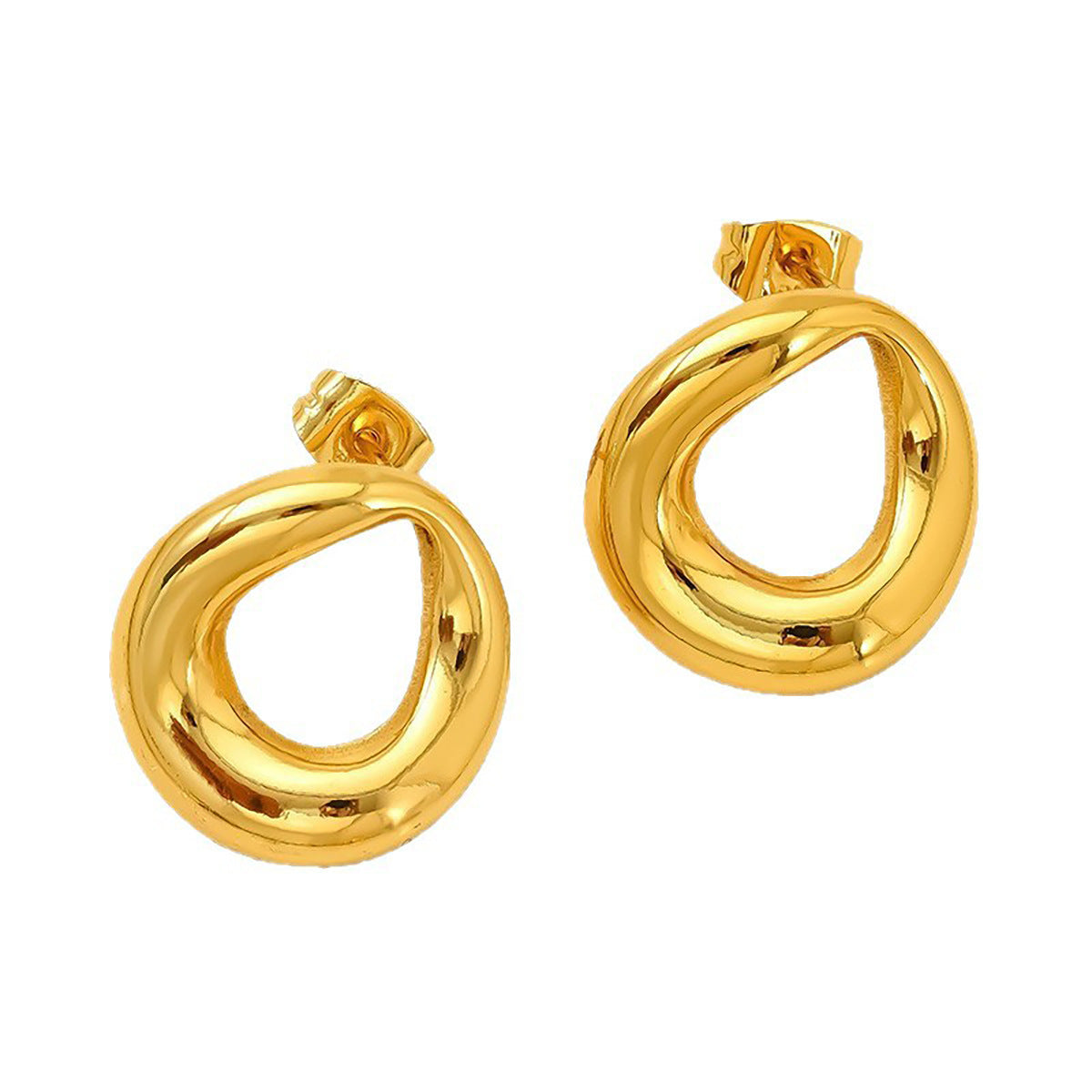 Boucles d'oreilles tendance et accrocheur Une boucle ronde corsée avec électroplaquage