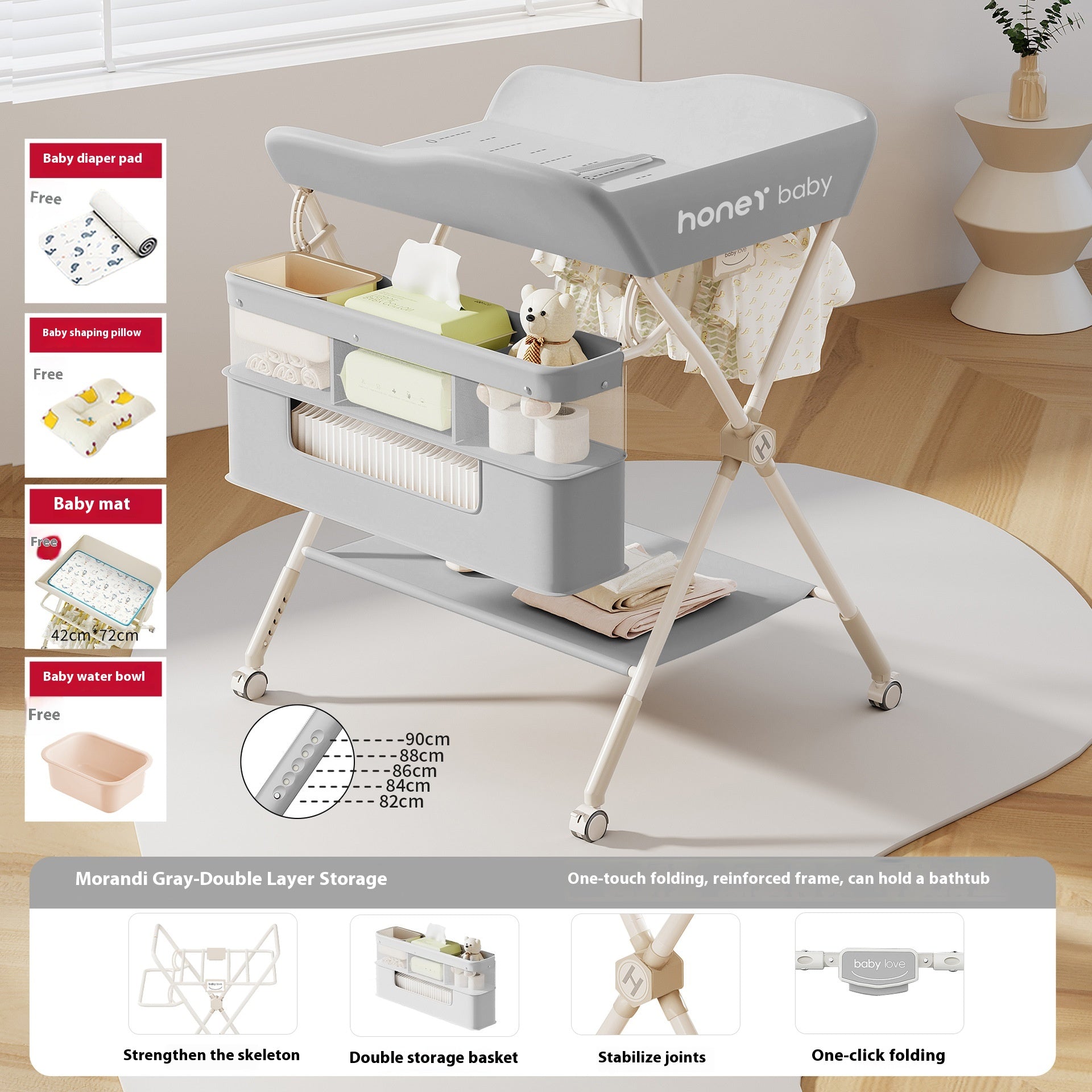 Multifonctionnel pliable changement de couche Table soins bébé Urine Exchange