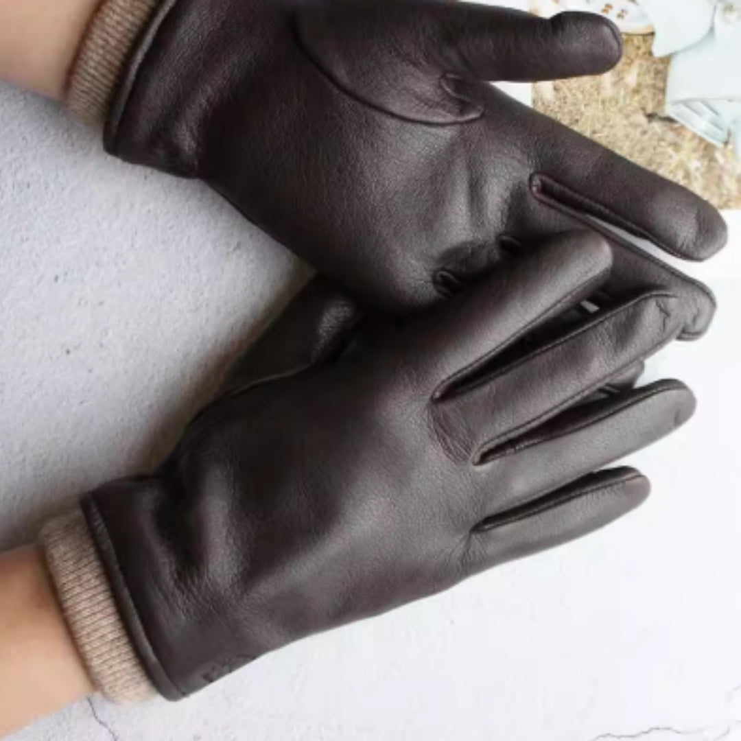 Gants en cuir véritable pour hommes