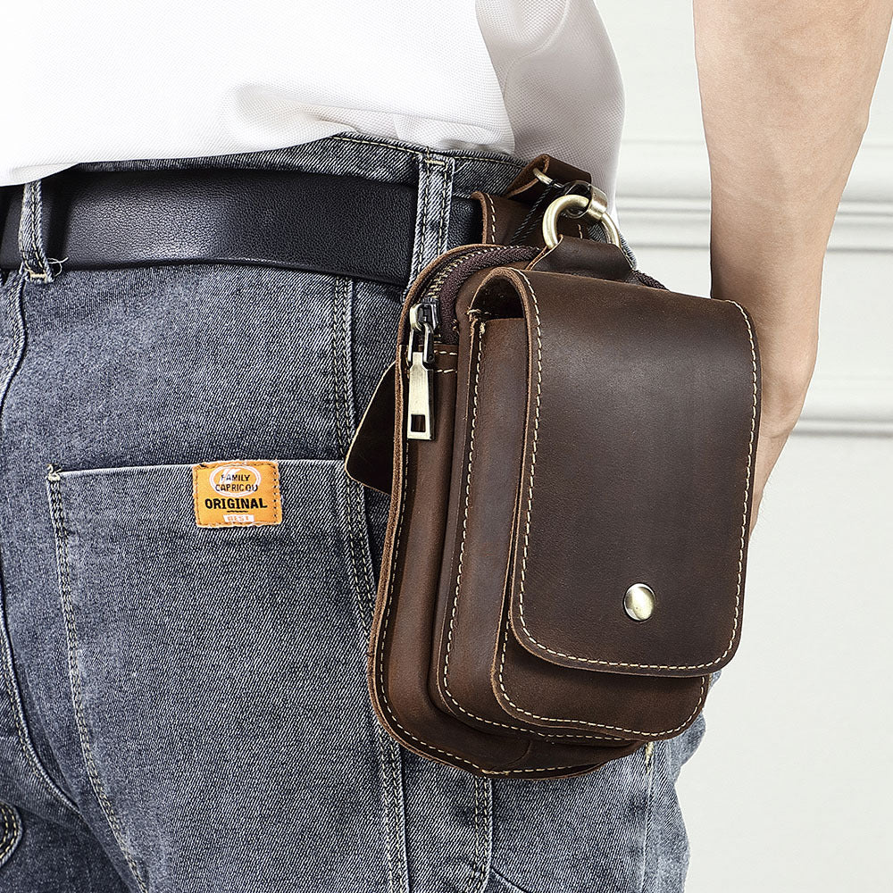 Sac en cuir véritable en cuir pour hommes Cowhide Durable