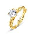 S925 Argent plaqué or 6,5mm Anneau de Moissanite Bande de verrouillage torsadée D Couleur VVS1 US Si