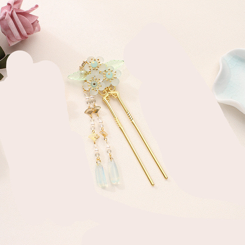 Antique Hanfu coiffure Tassel mariée épingle à cheveux étape Shaking Insert peigne cheveux bijoux