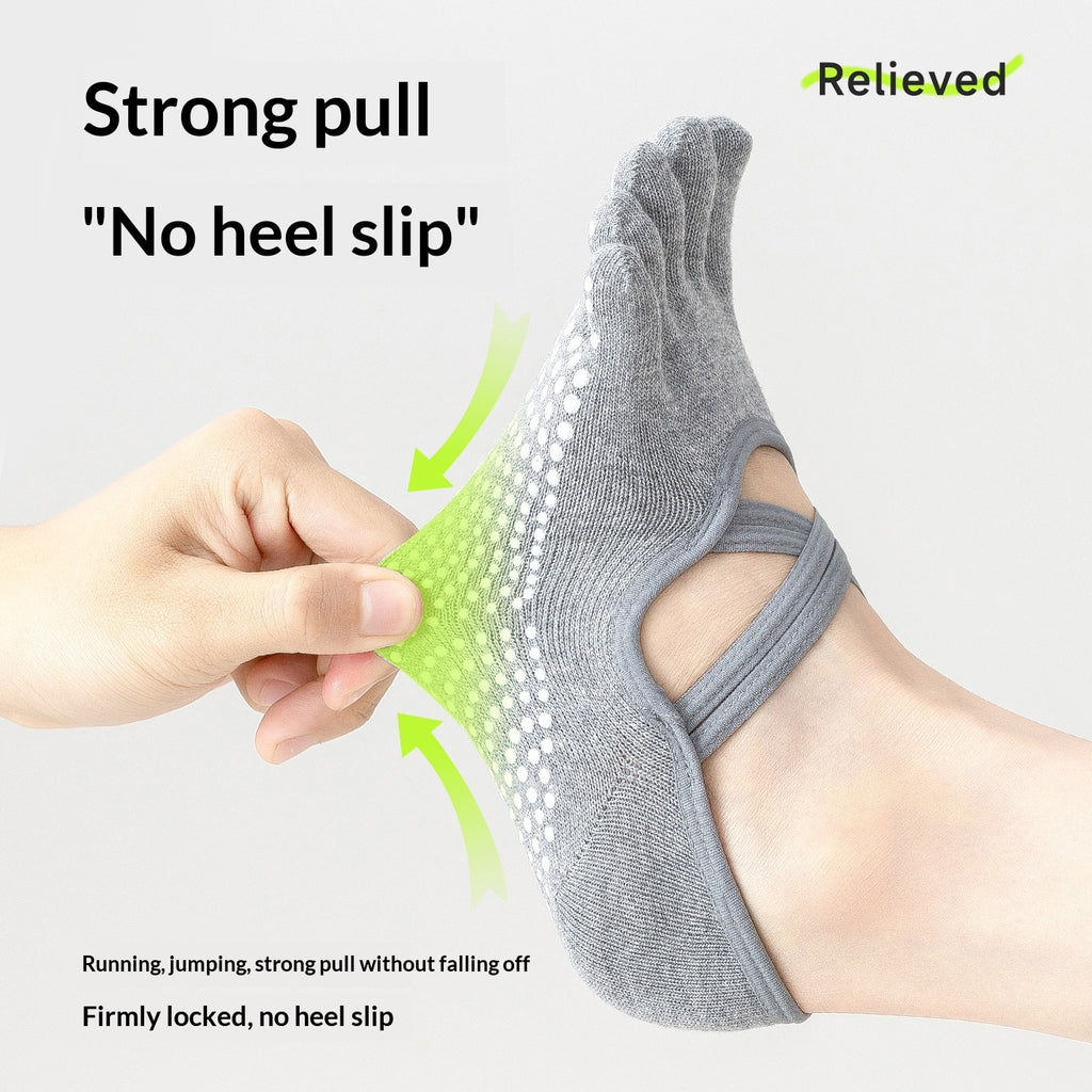 Chaussettes de yoga professionnelles de sport d'intérieur pour femmes Chaussettes de séparation des orteils à cinq pieds