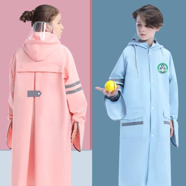 Enfants Raincoat Filles Garçons Élèves de l'école primaire Ceinture scolaire Sac scolaire Siège Moyen A