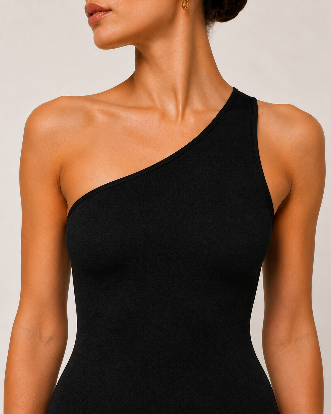 Bodysuit asymétrique à épaule unique sans manches pour femmes