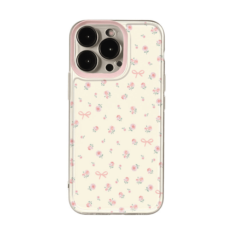 Étui de téléphone floral en plastique rose pour femmes
