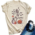 Halloween Pumpkin Impression personnalisée Col rond Manches courtes Top